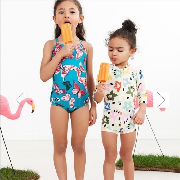 Hanna Andersson NWT Sunblock One Piece Swimsuit Bold Butterflies Size 2T (85) - Picture 4 of 8